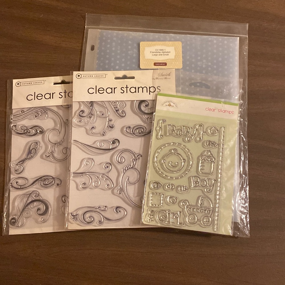Clear Stamps Scrapbooking Friendship Alphabet Large and Small, Swirls